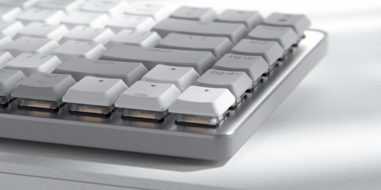 Teclado Ingles Logitech Mx Mini Mechanical For Mac Bluetooth Qwerty Internacional De Ee.Uu. Gris, Blanco