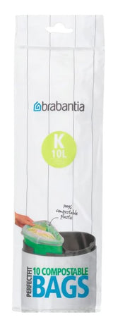 Brabantia Perfectfit Bin Liner Compostable Type K, 10l, 10 Bags