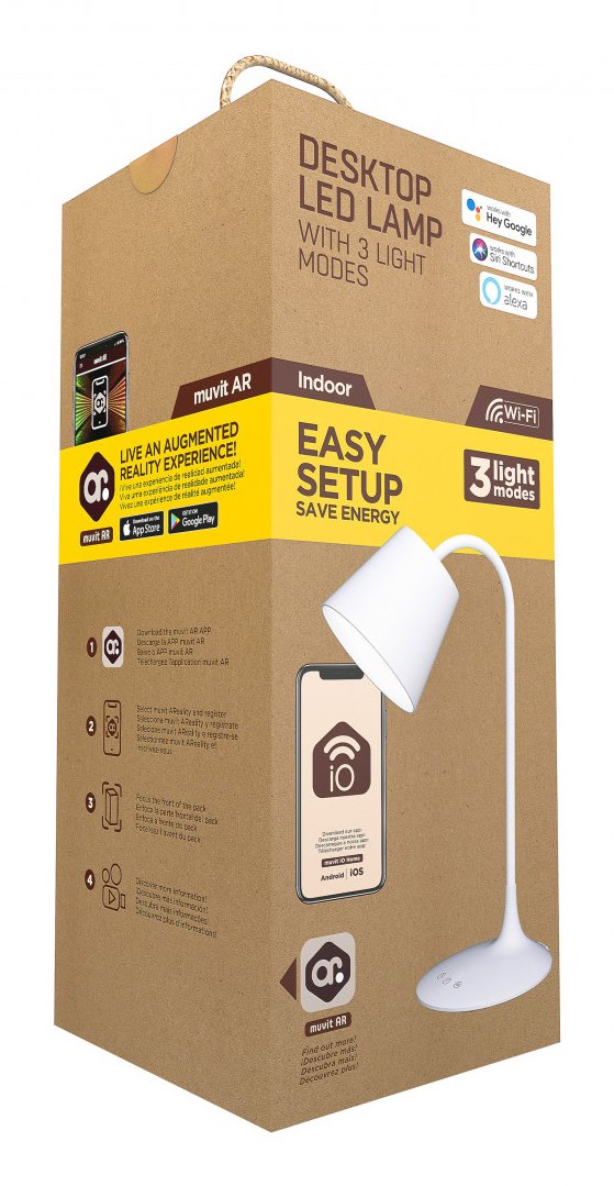 Lampara Sobremesa Muvit Io Wifi Blancos