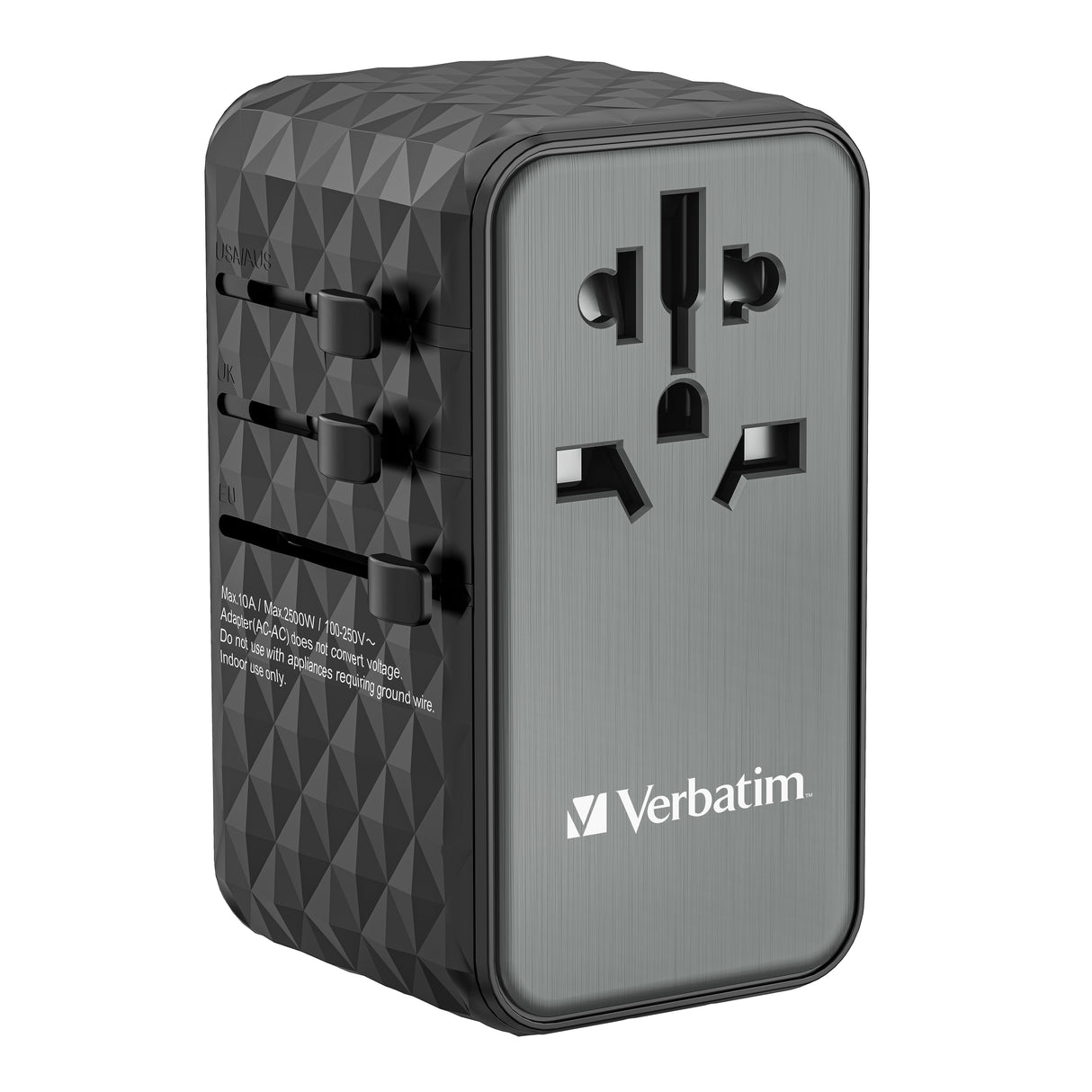 Cargador De Pared Universal Verbatim Uta-06 Gan Iii Toma De Corriente Universal 2xusb Tipo-C 2xusb 100w