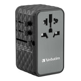 Cargador De Pared Universal Verbatim Uta-06 Gan Iii Toma De Corriente Universal 2xusb Tipo-C 2xusb 100w