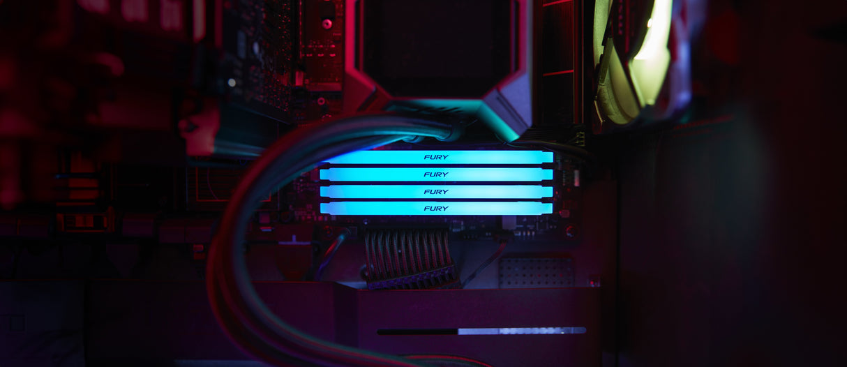 Memoria  Kingston Fury Dimm Ddr4 32 Gb 3200 (4x 8 Gb) Kf432c16bb2ak4/32, Beast Rgb, Intel Xmp Kf432c16bb2ak4/32 Negro