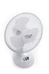 Adler Ad 7302 Desk Fan, Diameter 23cm, 2 Speed Settings, Up-Down Adjustment, Stable Base, Power 35w