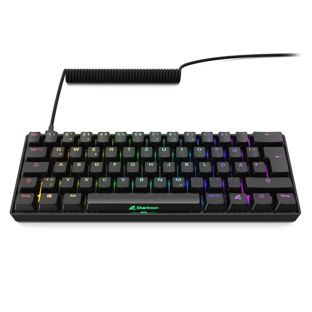 Sharkoon Skiller Sgk50 S4 Gen2, Teclado De Juegos Negro, De-Layout, Gateron Yellow 4044951041923