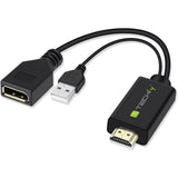 Techly Icoc Hdmi-Dp12a Adaptador Hdmi A Displayport Con Alimentación Usb 4k*30hz M/F