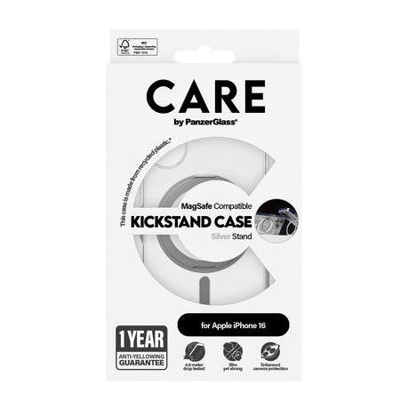 EAN 5715685003875 - PanzerGlass CARE™ by ® Case Transparent w. Silver Kickstand & MagSafe iPhone 16 funda para teléfono móvil imagen 3