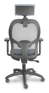 Piqueras Y Crespo Silla Jorquera Traslack Malla Negra Asiento Bali Gris Brazos 3d Cabecero Regulable