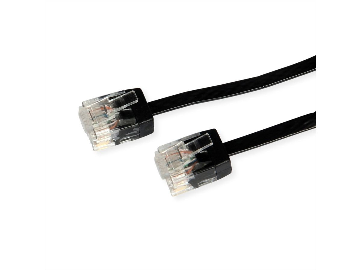 Roline Utp Cable De Red Kat.6a Class Ea Extra-Flach Schwarz 2m