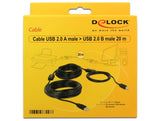 Delock Cable Activo Usb 2.0 A -> Usb 2.0 Tipo B (Impresora) M/M 20 M