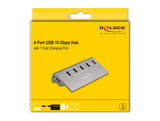 Delock 64182 Hub Usb 10 Gbps Con 4 Puertos Usb Tipo-A + 1 Puerto De Carga Rápida, Incluida La Fuente De Alimentación