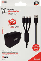 Cargador De Pared 2go 1x Usb 1x Micro Usb 1x Lightning Sw