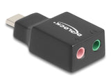 Delock Externe Usb Soundkarte Mit Usb Type-C Stecker Auf 2 X 3,5 Mm Klinkenbuchse Plug & Play Audio Adapter Schwarz
