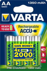 Pila Recargable Varta Power Tipo Aa 1350mah Ready To Use Pack 4