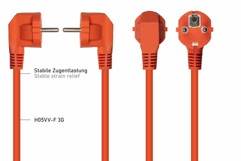 Kabelmeister Contacto De Protección-St. (90° Angulado.)- C13 Naranja 1,8m
