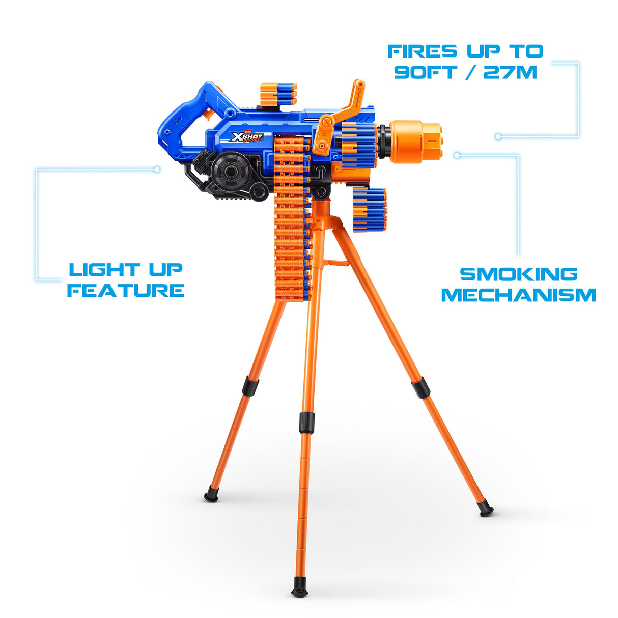 Zuru Xshot Insanity - Blaster Smoke N Barrel, Dartblaster Incluyendo 72 Dardos 36823