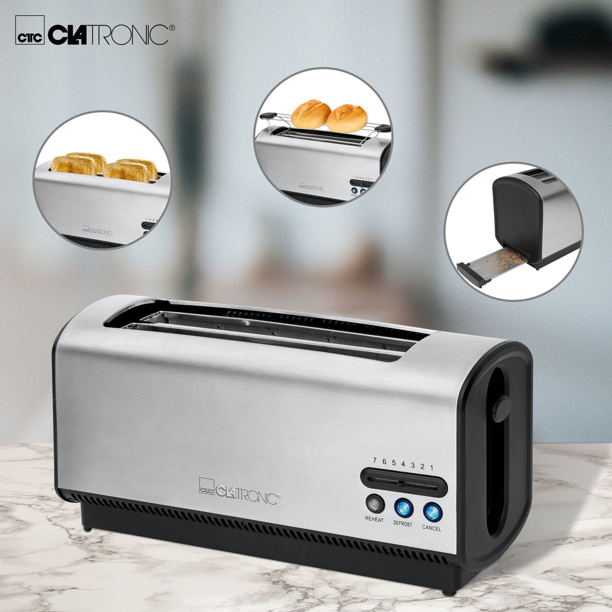 Clatronic Ta3687 Tostador 2 Ranuras 1200w