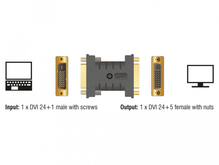 Delock Adaptador Dvi (24+1) M > Dvi (24+5) H Edid-Emulator