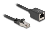 Delock Netzwerk Verlängerungscable Rj45 Stecker Zu Rj45 Buchse Cat.6a S Ftp 0,5 M Schwarz