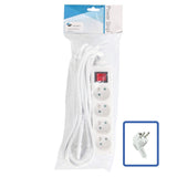 4-Way Power Strip: White -  On/Off Switch - 5m Cable