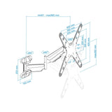 Tooq Soporte De Pared Con Brazo Articulado Para Tv De 23"-55" - Giratorio E Inclinable - Piston De Gas - Peso Max 30kg