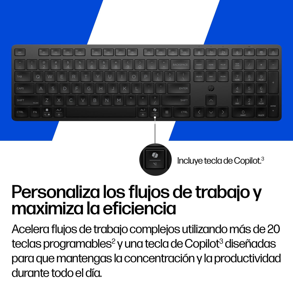 Hp 495k - Teclado - Dual-Modus, 3-Zonen-Distribución, Multi-Dispositivo, Flacher Tastenanschlag