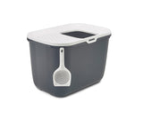 Savic Hop Antracita Con Tapa Blanca  Bandeja Sanitaria Para Gatos  58,5x39x39,5 Cm  1 Ud.