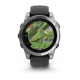 Smartwatch Garmin Fenix E Acero Inox Y Correa Negra  47mm