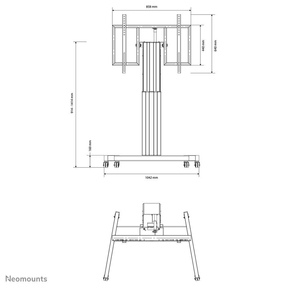 Neomounts Rollwagen 800x600 -150kg 42-100'' Plata