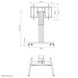 Neomounts Rollwagen 800x600 -150kg 42-100'' Plata