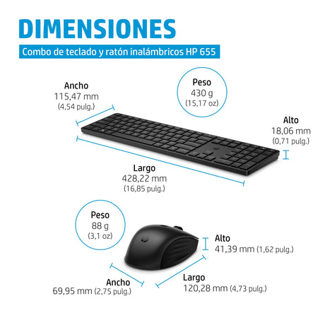 EAN 196188141526 - HP 655 Wireless Keyboard and Mouse Combo teclado Ratón incluido Hogar RF inalámbrico Negro imagen 2