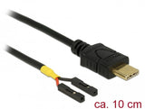 Delock Cable Usb Type-C  Macho> 2 X Cabezal De Clavija Hembra Alimentación Separada 10 Cm