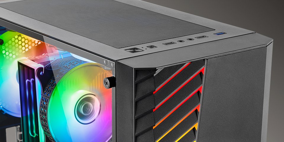 Caja Semitorre Atx Mc-Volt Argb Negro Mars Gaming <Div Class='Especificaciones'>. Int.: 2x3.5,2x2.5/ 1xusb3.0, 2xusb2.0/ Audio In/Out.