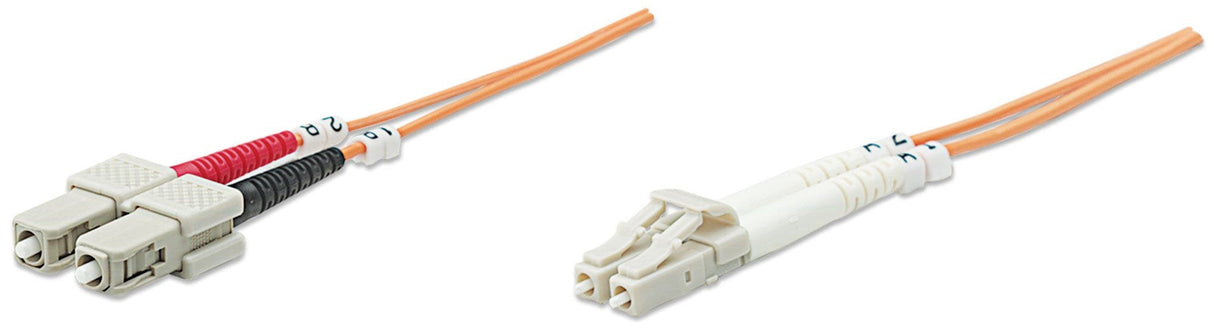 Intellinet 5.0m Lc-Sc M/M Cable De Fibra Optica 5 M Om2 Naranja