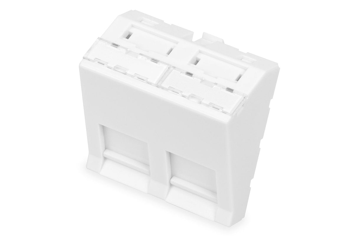 Digitus Placa Frontal, 2 Puertos, 45 X 45 Mm, Acodada, Para Marco Dn-93802-5-Sh