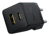 Palm Fast Charger C+U 20w Eu Cluster Black (With Baseus Mini White Cable Usb-C To Usb-C 60w (20v/3a) 1m Cluster Black)