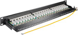 Cat 6a 19inch Patch Panel, 24 Port, Black - Stp Shielded, Bl
