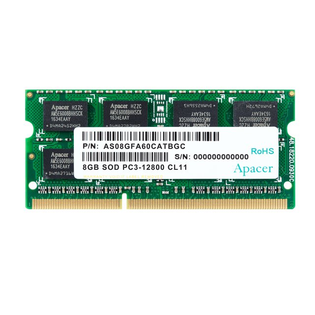 Memoria Ram Apacer 8gb Ddr3l 1600mhz 1.35v Cl11 Sodimm