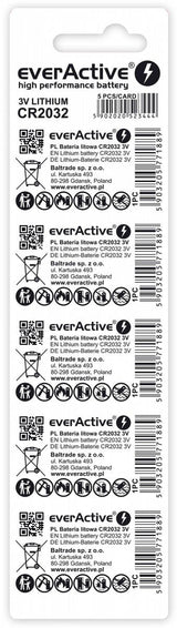 Everactive Baterías De Litio Cr2032 Blister - 5 Piezas.