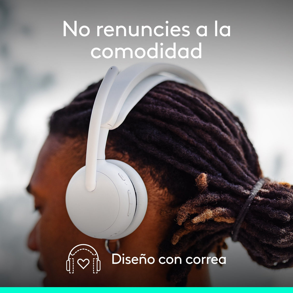 Auriculares Logitech Zone Wireless 2 Inalámbricos Bluetooth Con Cancelación De Ruido Blanco Crudo
