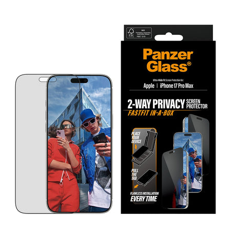 EAN 5715685030512 - PanzerGlass ® Privacy Screen Protector iPhone 17 Pro Max | Ultra-Wide Fit w. FASTFIT IN-A-BOX Protector d imagen 2