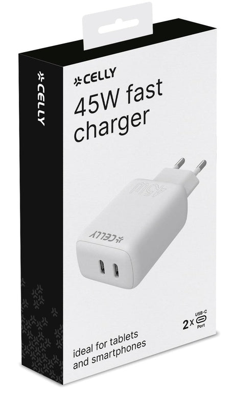 EAN 8021735204541 - Celly TC2USBC45WWH cargador de dispositivo móvil Smartphone, Tableta Blanco Corriente alterna Carga rápid imagen 3