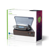 Nedis Tocadiscos 33  45  78 Rpm  18 W Conversión A Mp3  Abs  Mdf  Marrón