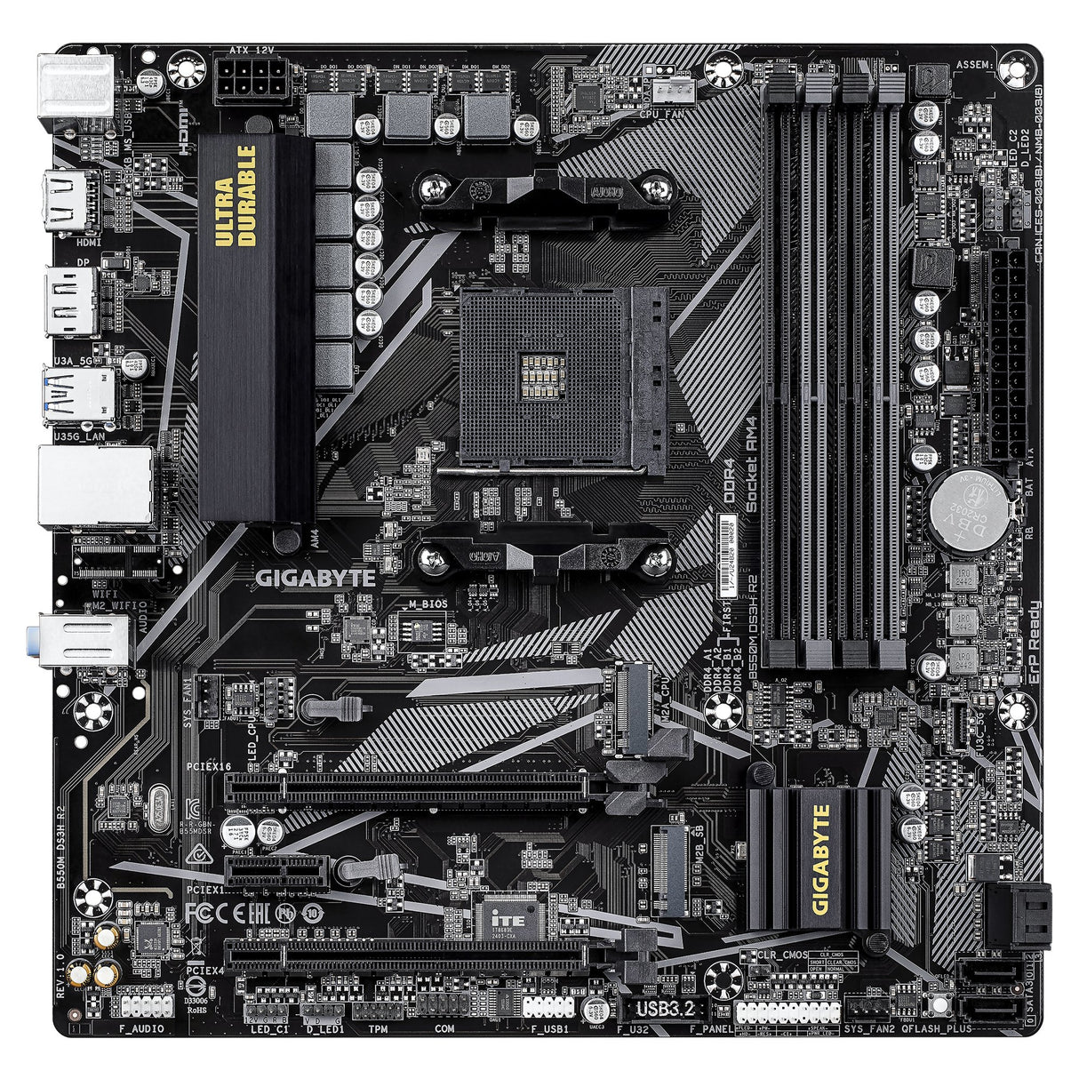 EAN 4719331870454 - GIGABYTE B550M DS3H R2 placa base AMD B550 Zócalo AM4 micro ATX imagen 2