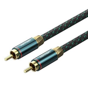 Vention Cotton Braided Rca M-M Cabl Coaxial Audio Cable 3m Green Cop