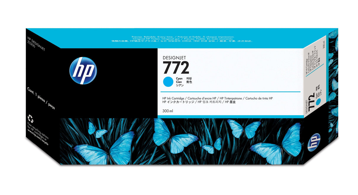 EAN 0884962639061 - HP 772 300-ml Cyan DesignJet Ink Cartridge cartucho de tinta 1 pieza(s) Original Rendimiento estándar imagen 1