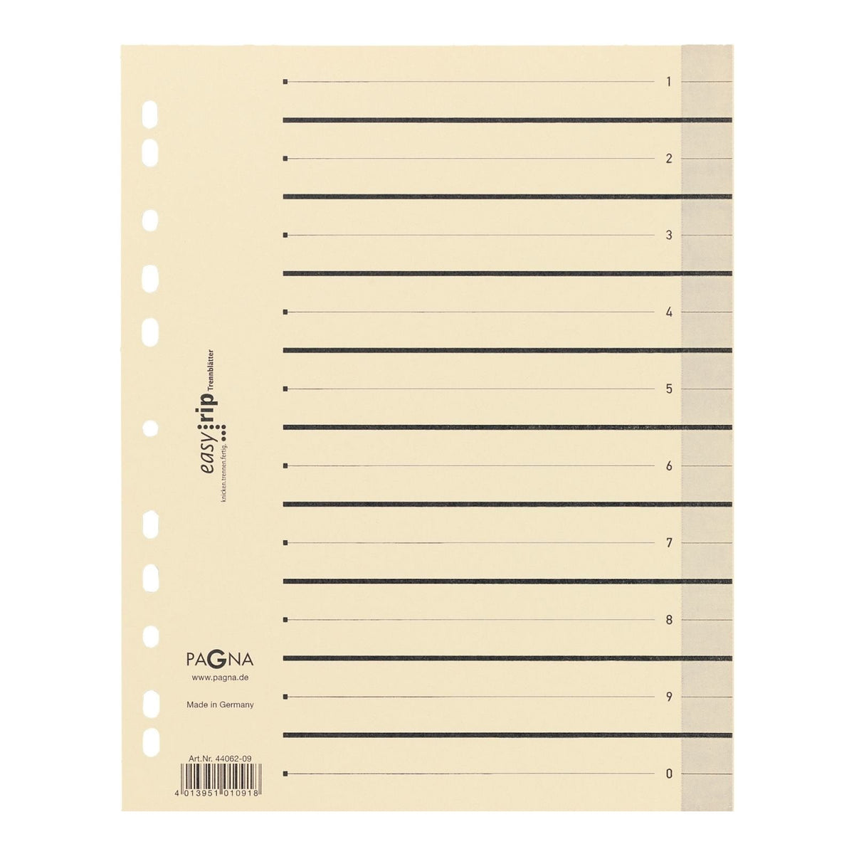Separadores Pagna A4 Easy Rip Beige Pack De 100 Piezas