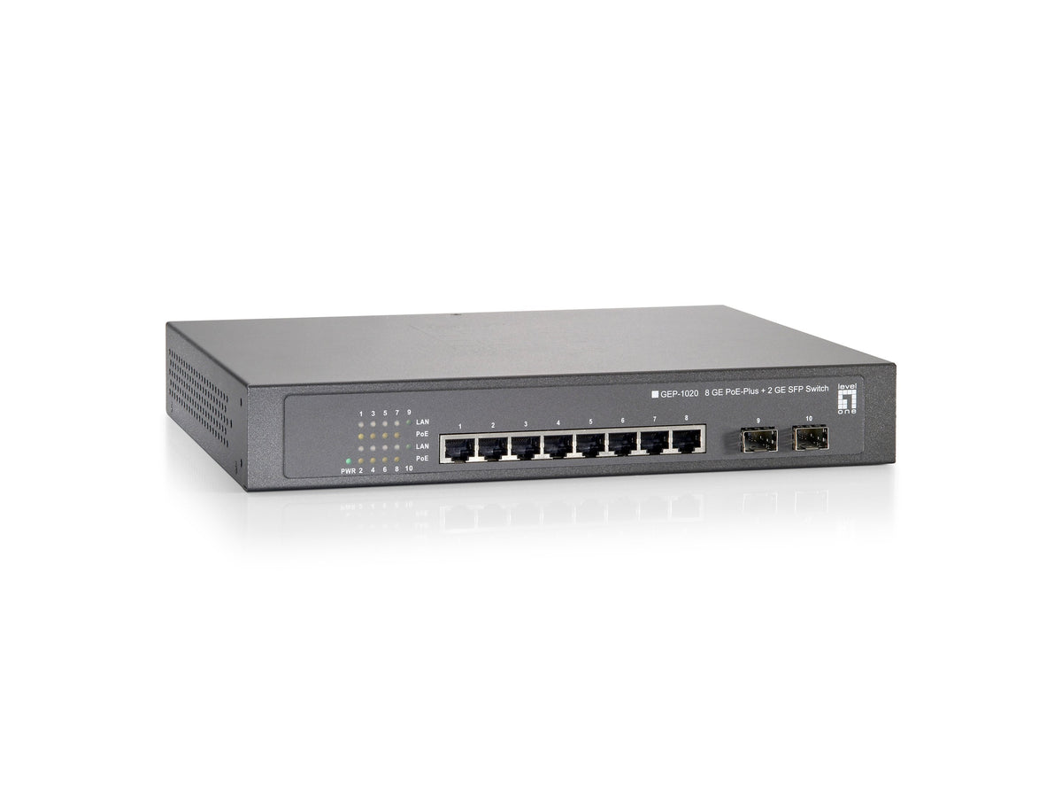 EAN 4015867185711 - LevelOne GEP-1020 switch Gigabit Ethernet (10/100/1000) Energía sobre Ethernet (PoE) Gris imagen 1