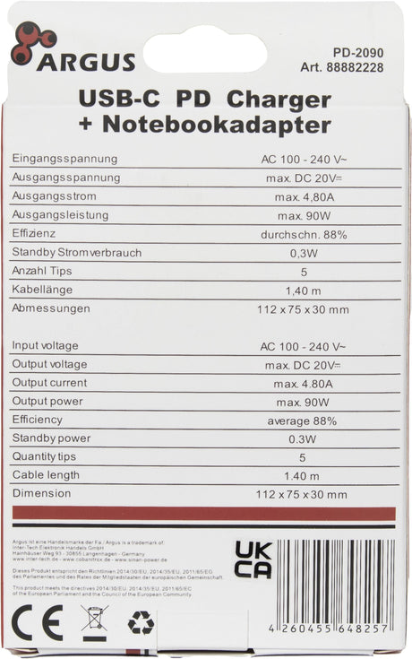 EAN 4260455648257 - Inter-Tech PD-2090 Smartphone Negro Corriente alterna Interior imagen 4