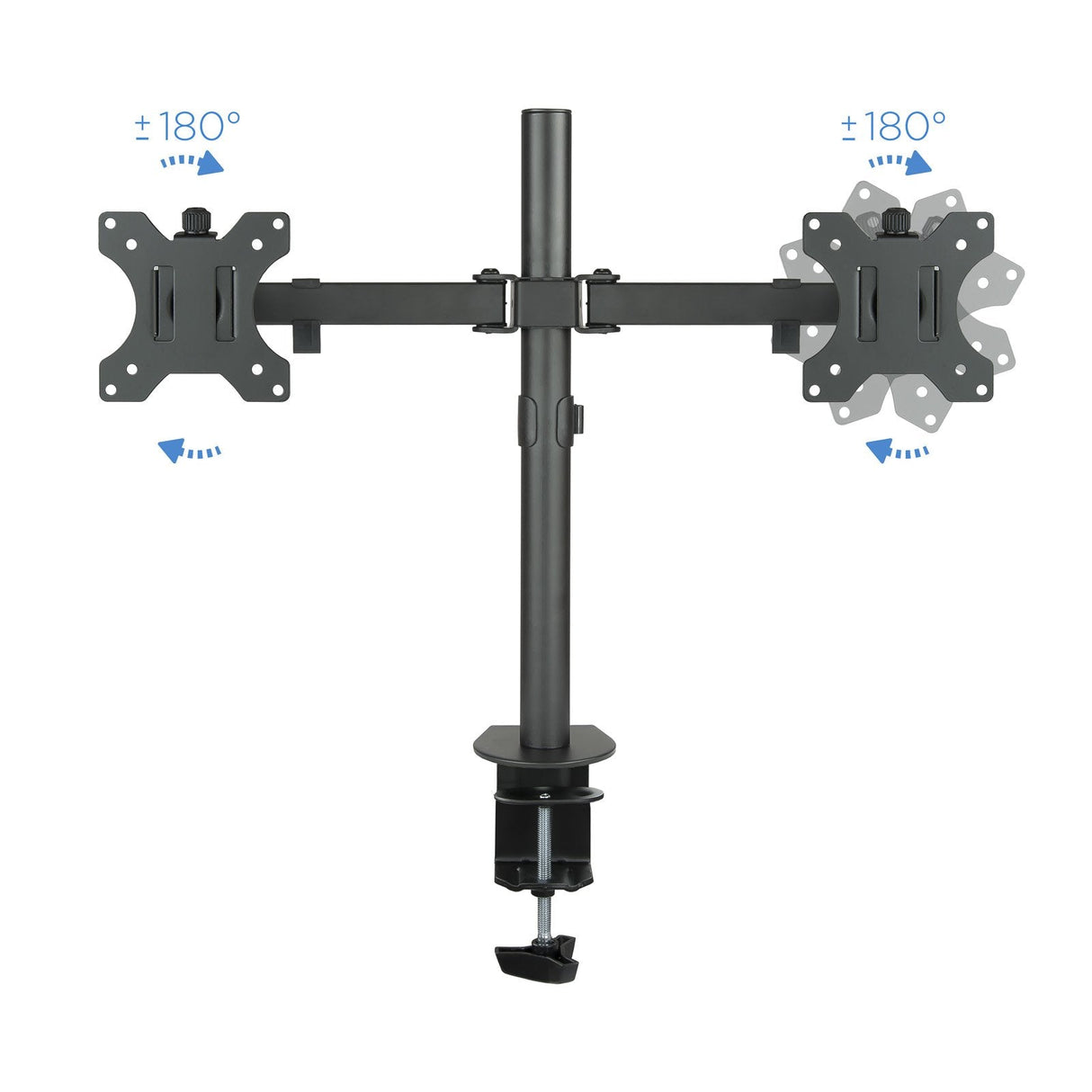 Tooq Soporte De Mesa Con Brazos Articulados Para 2 Monitores De 13"-32" - Giratorio E Inclinable - Gestion De Cables -