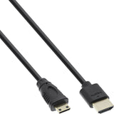 Cable Hdmi De Inline Con Ethernet Tipo A A C Macho Súper Delgado Negro / Dorado 1,8 M